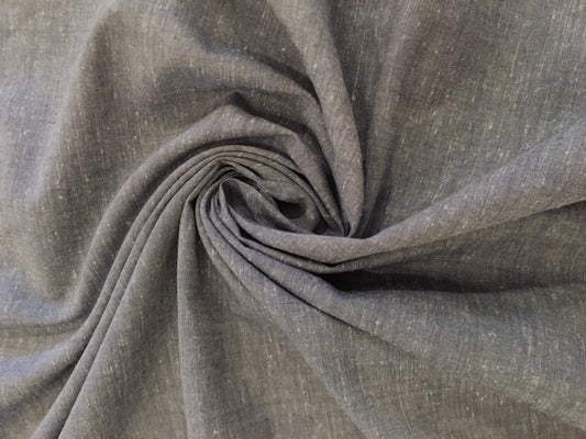 Organic Cotton/Hemp Shirting - Chambray Navy Gray