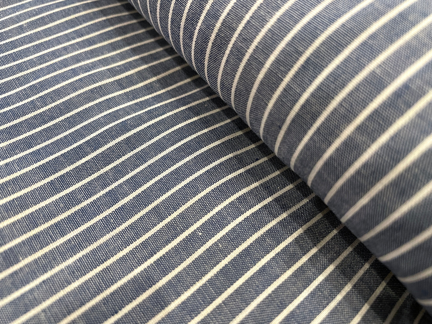 Silky Soft Shirting 100% Cotton - Chambray Stripe