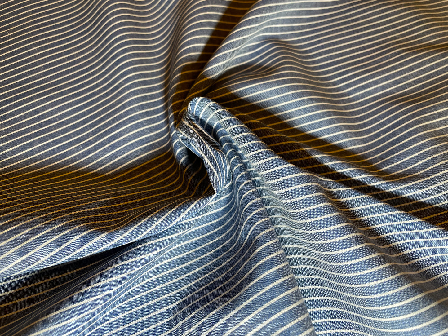 Silky Soft Shirting 100% Cotton - Chambray Stripe