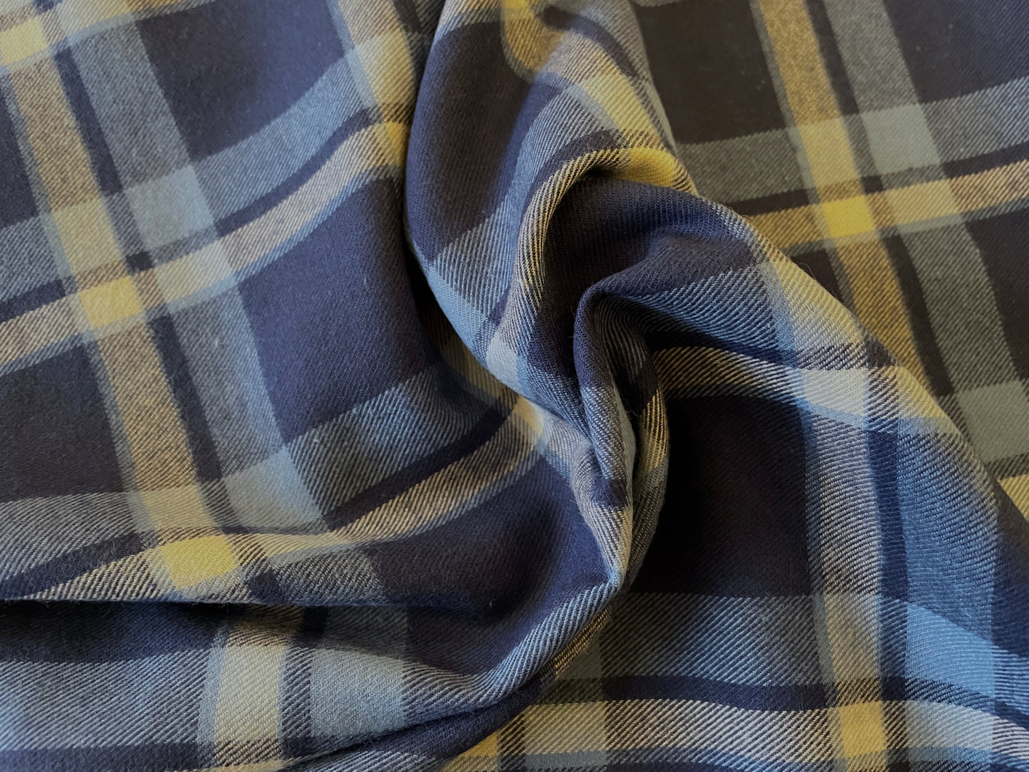 Yarn-Dyed Cotton Flannel - Blues and White