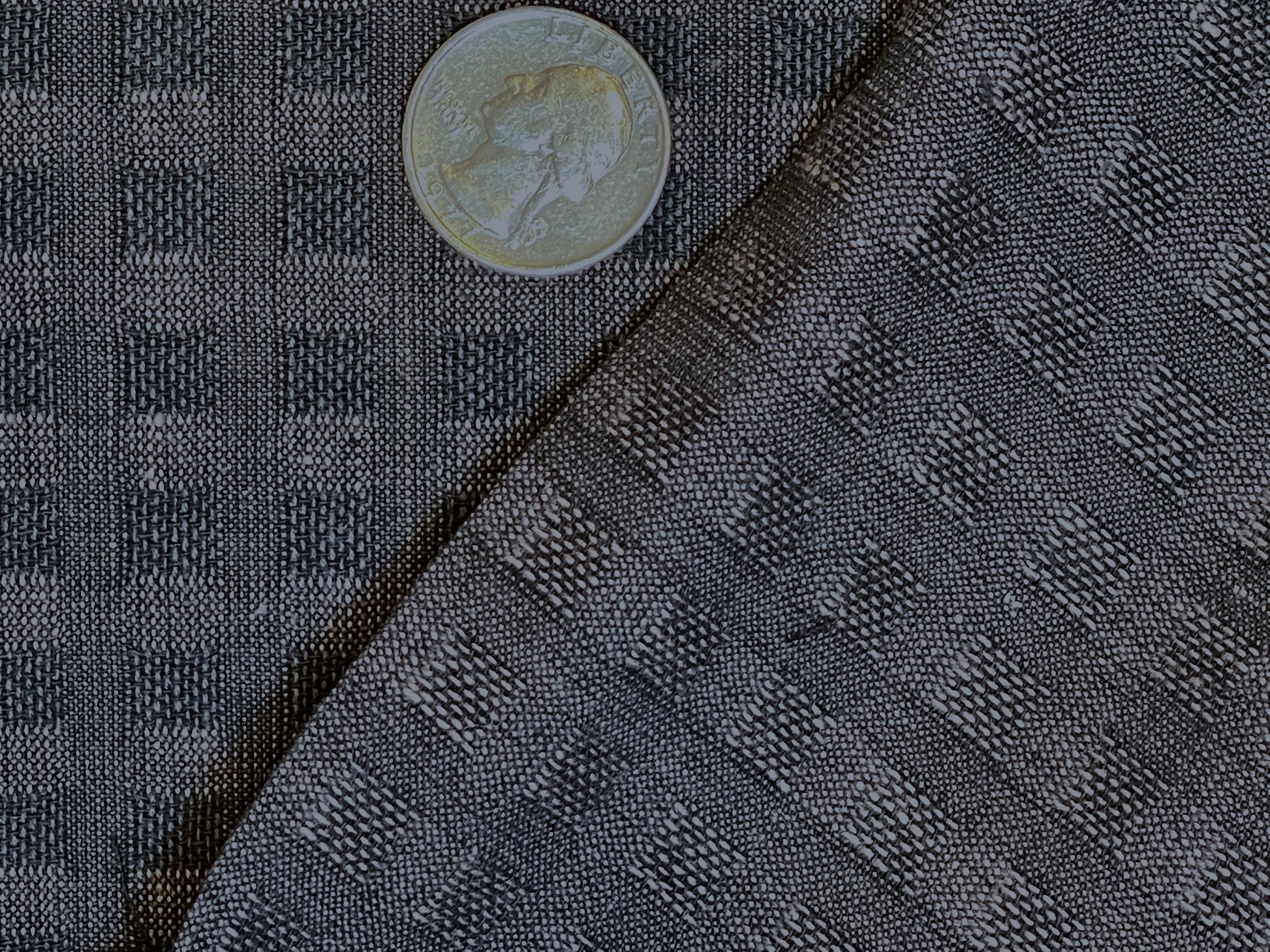 Grey Cotton Dobby Weave Fabric, Yarn-Dyed Fabrics