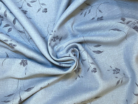 50/50 Linen/Rayon - Sky Floral