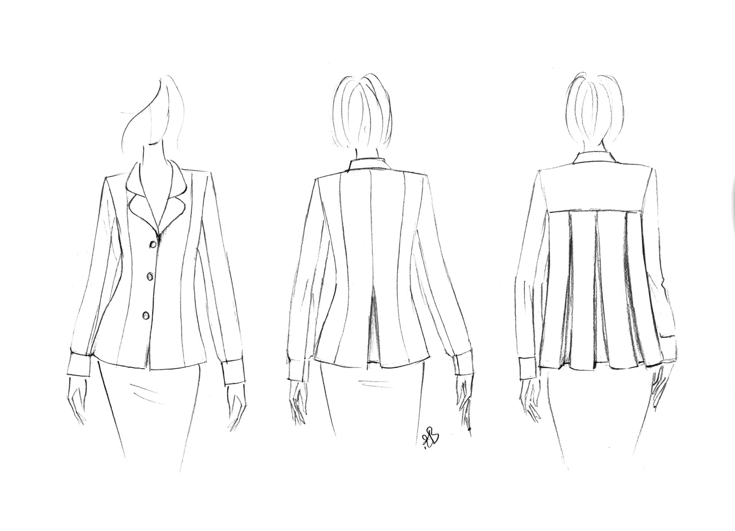 Pleat Back Shirt Jacket Pattern - HARD COPY OR DIGITAL DOWNLOAD