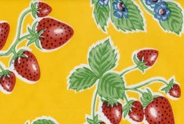Oil Cloth - Strawberries on Yellow