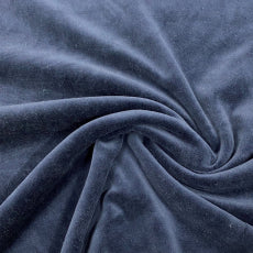 Organic Cotton Knit Velour - Navy Blue