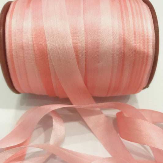 1/2" Wide Pure Silk Ribbon - Peaches & Cream
