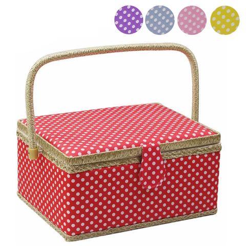 Polka Dot Sewing Basket - Pick Your Color!
