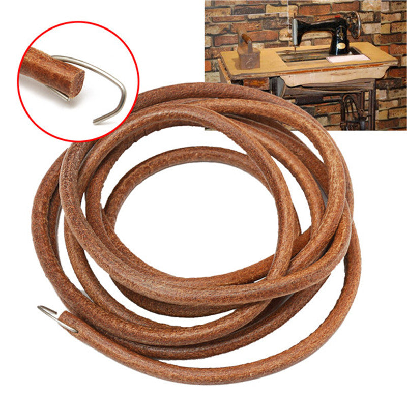 72" 183cm Leather Treadle Belt  With Hook For Singer Sewing Machine 3/16" 5mm